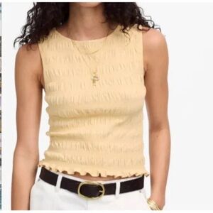 Madewell Yellow Sachi Sleeveless Smocked Tank L NWT
